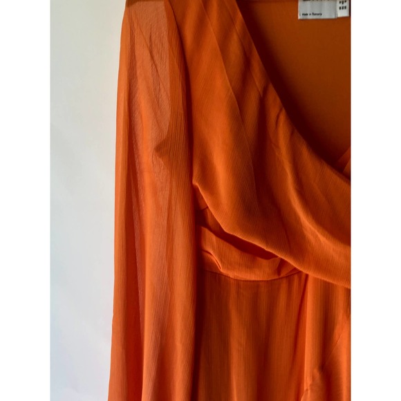 NWT ASOS Wrap Waist Maxi Dress With Double Layer Skirt And Long Sleeve, 8 - Picture 6 of 9